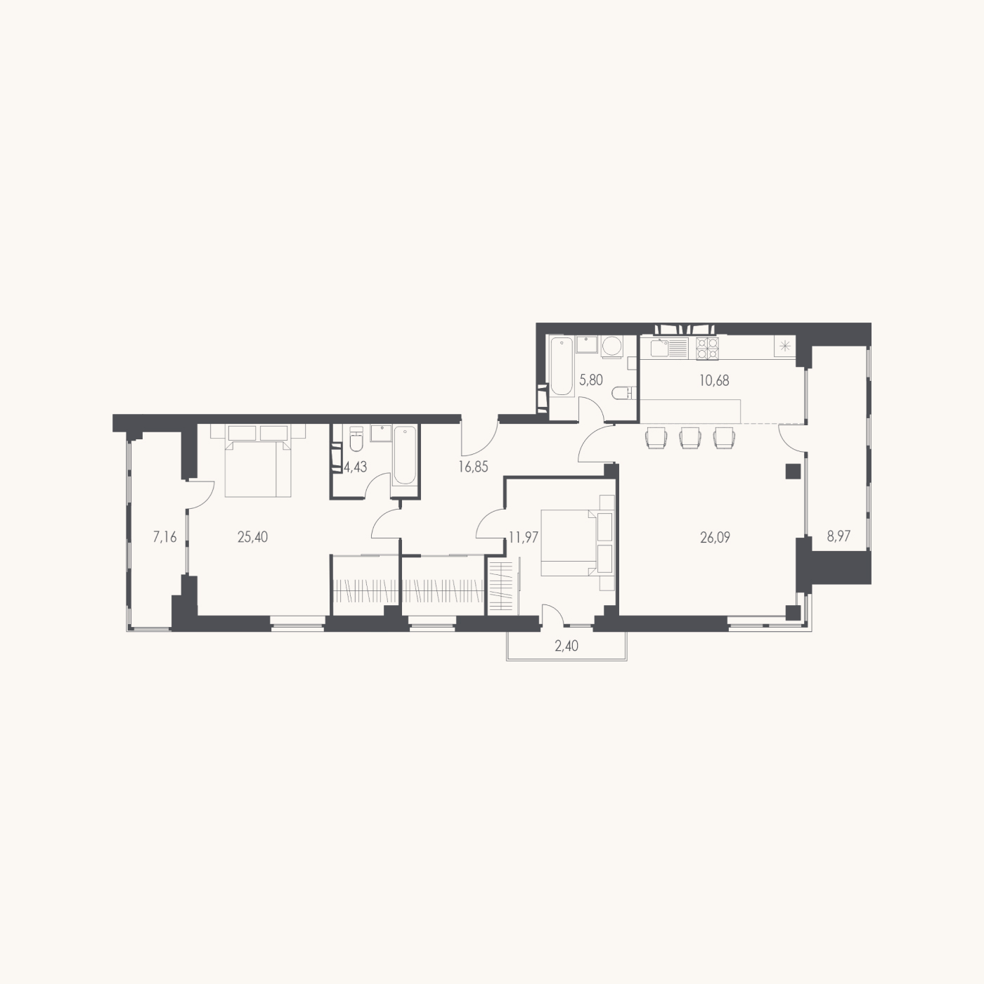 3-комнатные