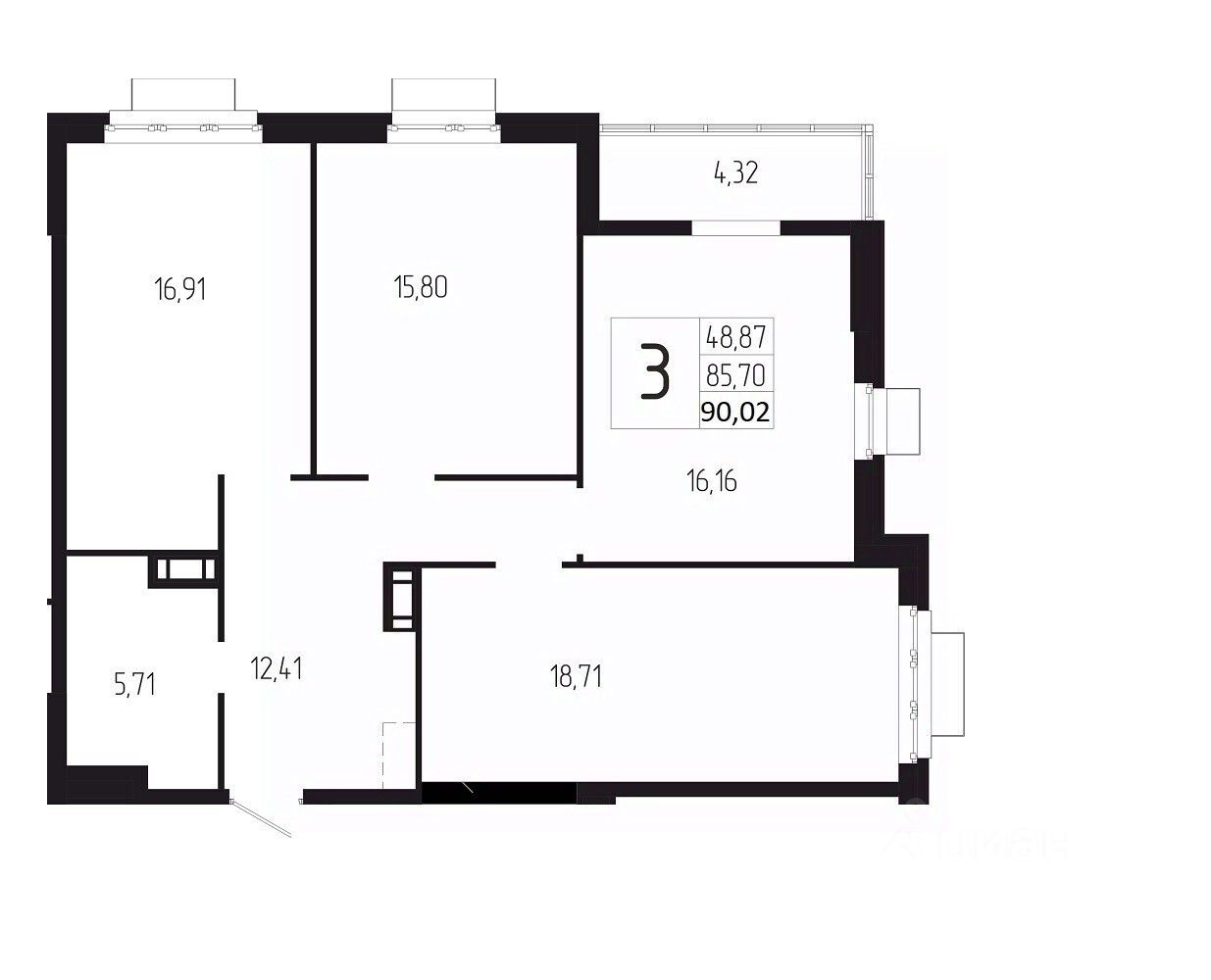 3-комнатные