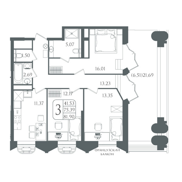 3-комнатные