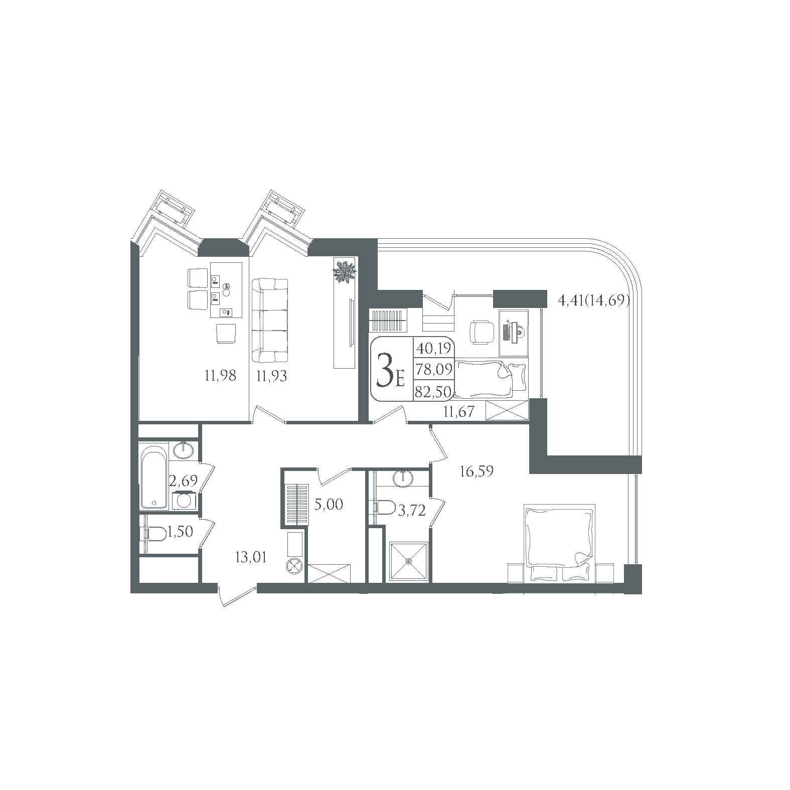 3-комнатные