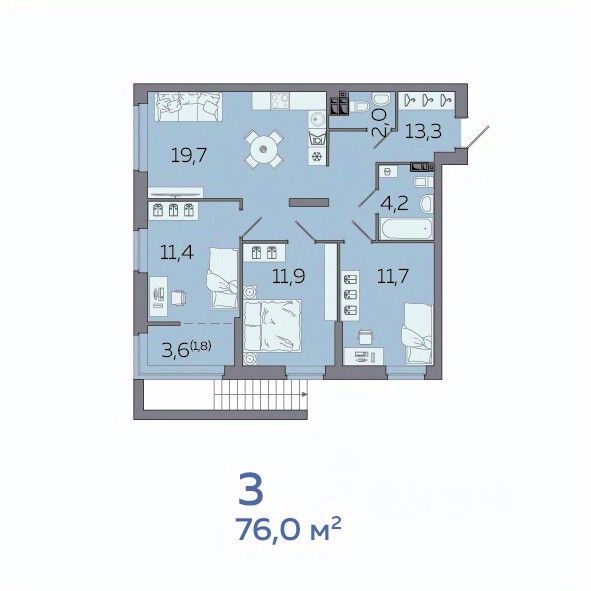 3-комнатные
