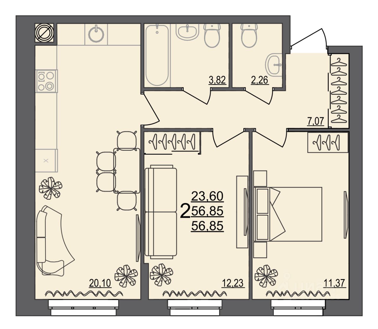 2-комнатные